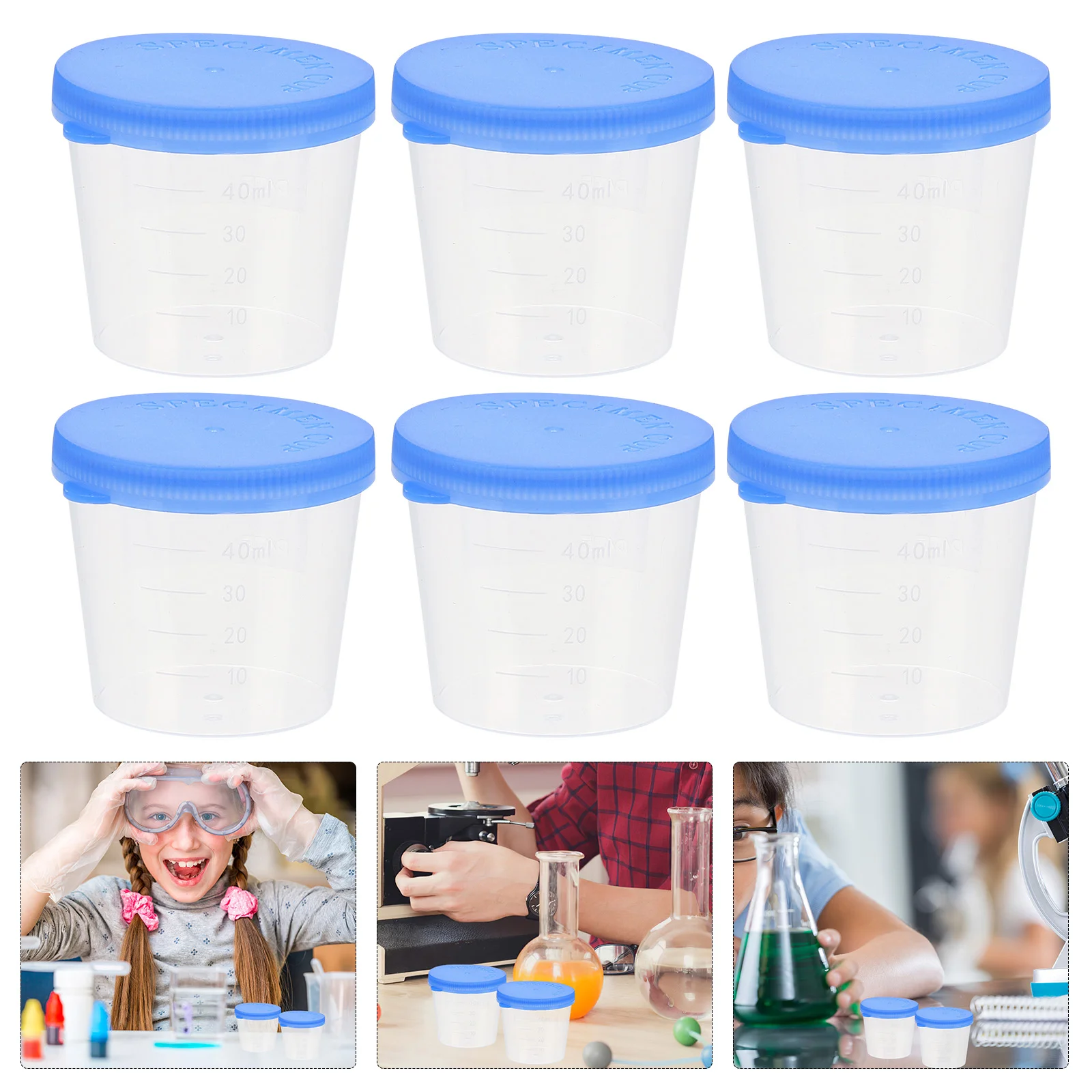 

50 Pcs Sample Cup Measuring Lid Urine Specimen Cups Pee Bottle Scale Containers Lids Collection Plastic Man