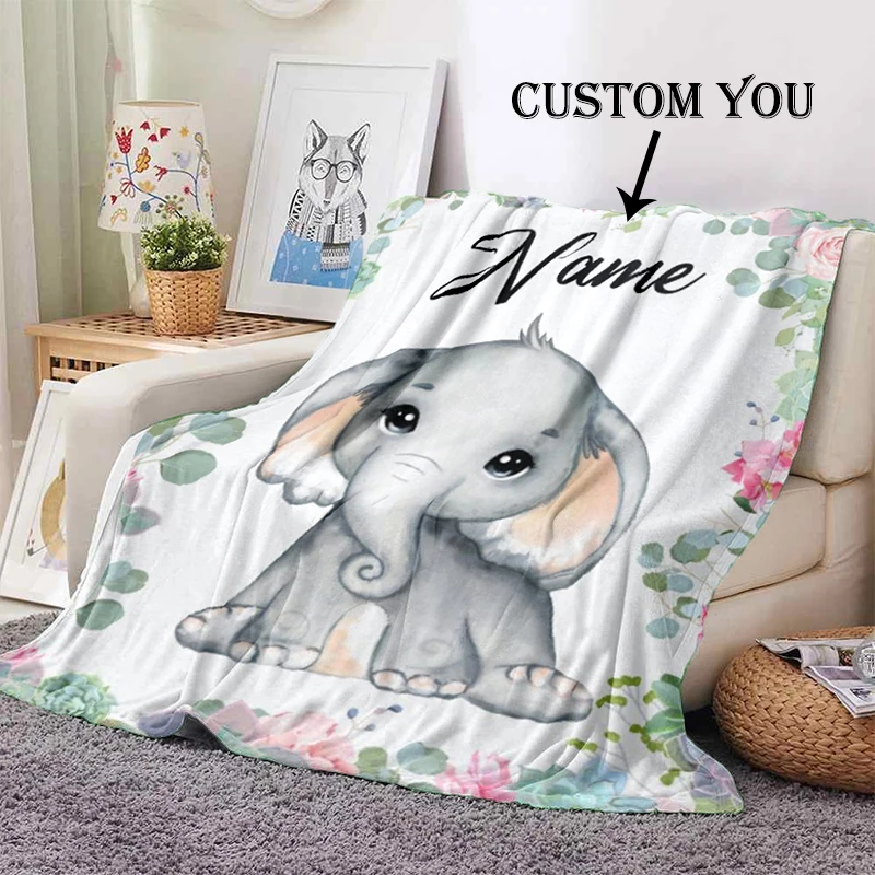 

Custom Blanket Custom Name Blanket Teens Girl Boy Blankets Flannel Personalized Family Friends Lovely Animals Throw Blanket Gift