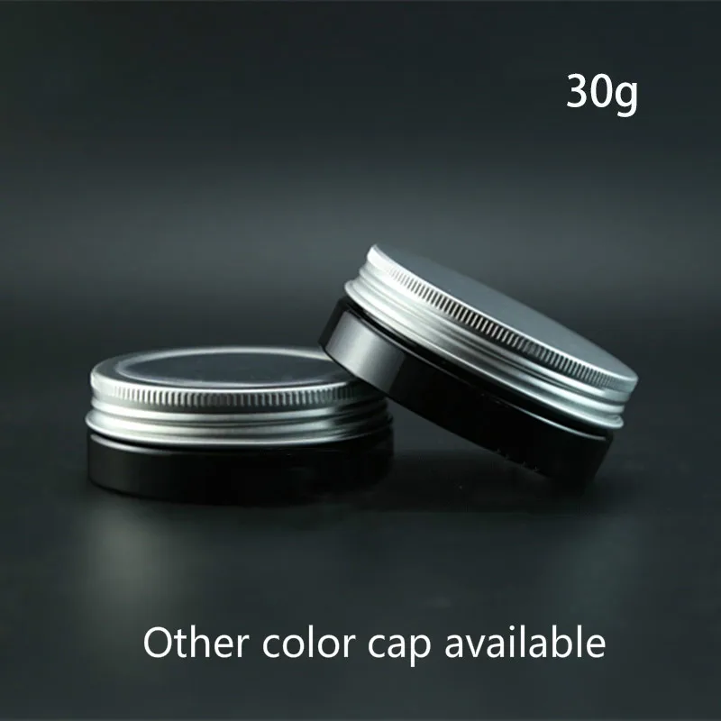 

30g Black Plastic Refillable Jar Empty Cosmetic Mask Lotion Body Cream Travel Bottle Bath Salts Spice Packaging Container