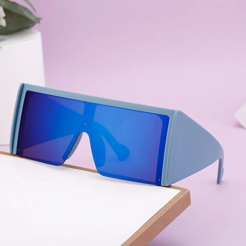 Большие Квадратные Солнцезащитные очки Y2K с плоским верхом для мужчин и женщин