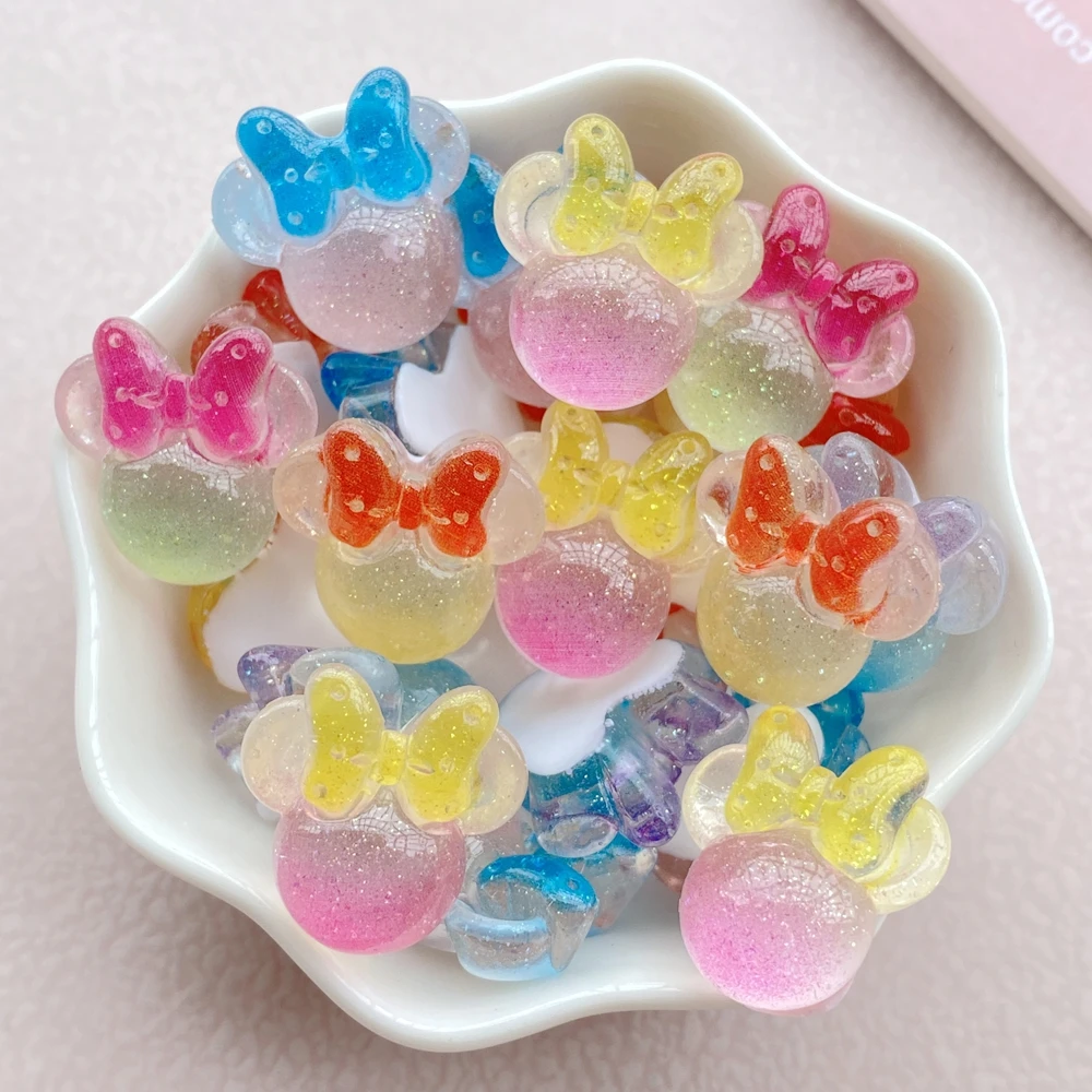 10 шт. новинка полимерный мультяшный лук голова мыши семейство аксессуаров для