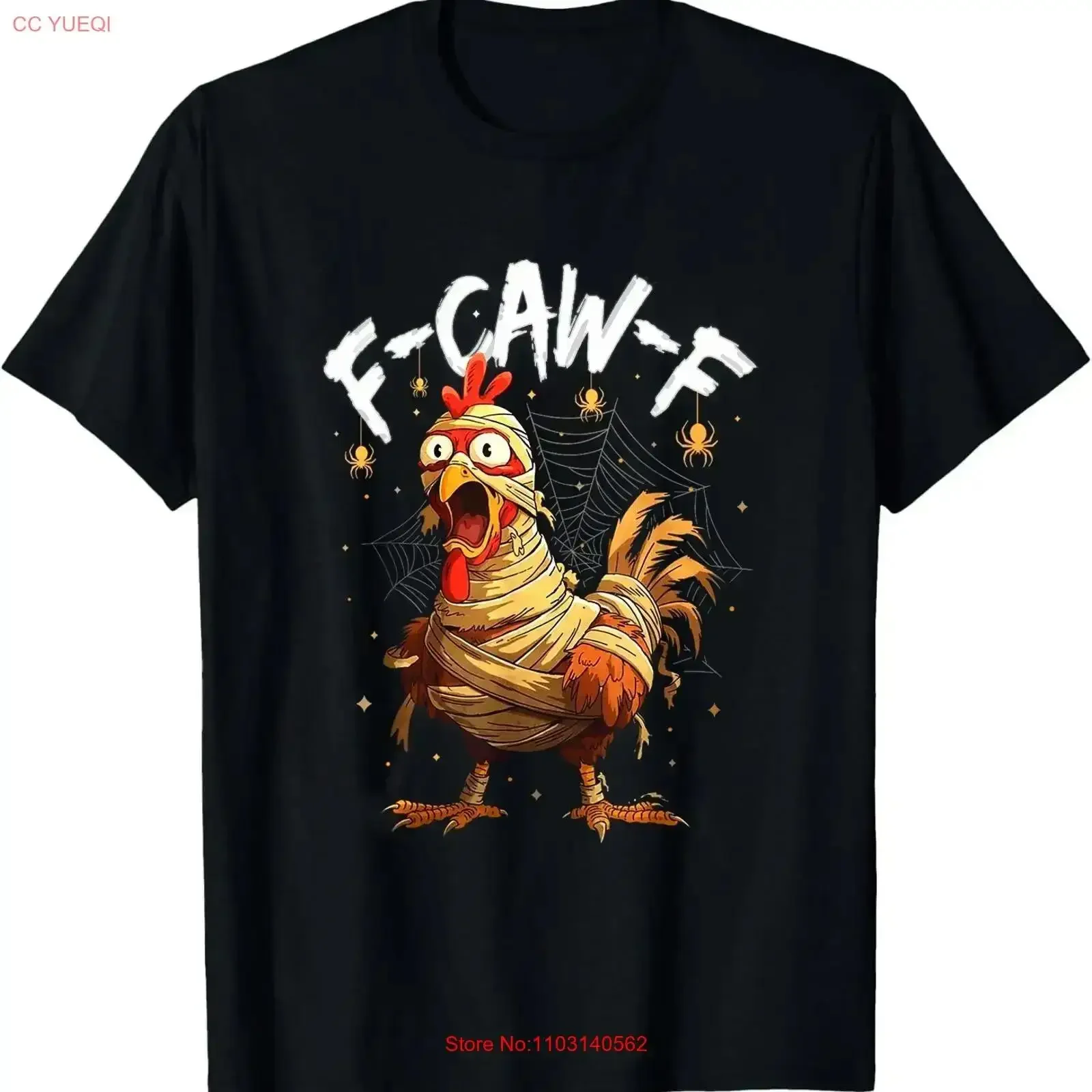 Фото Забавная футболка F Caw Chicken FCAWF Mummy Humor, винтажная, дизайнерская, с эффектом потертости, универсальная, повседневная, мягкая, стильная, уличная одежда, винтаж №1