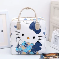 sanrio hellokitty kawaii new pu suitcase cute cartoon student items box large capacity waterproof travel suitcase
