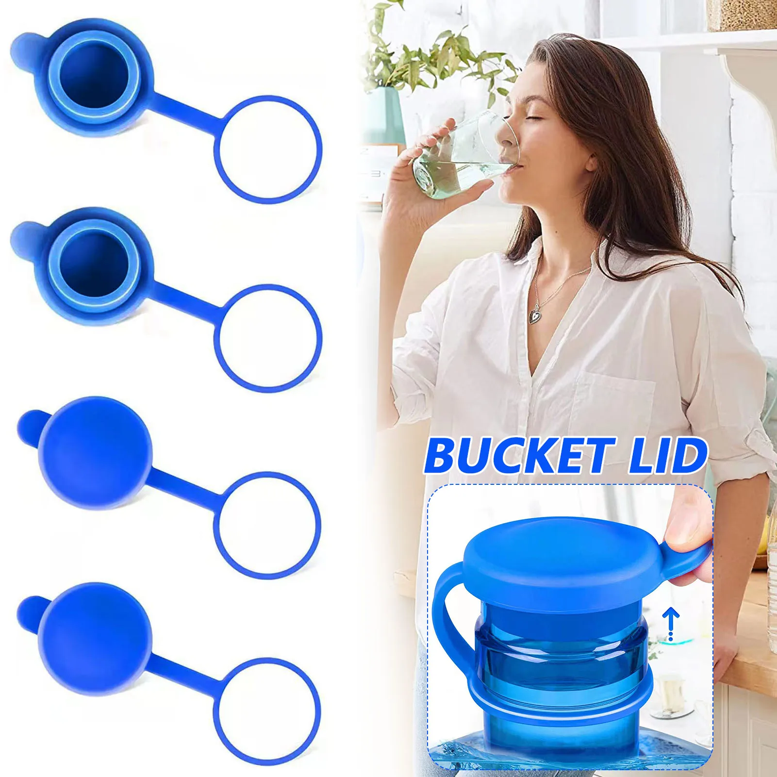 

5 Gallon Water Jug Caps Reusable Replacement Silicone Spill Resistant Lightweight Bucket Lid Durable TPR SP99