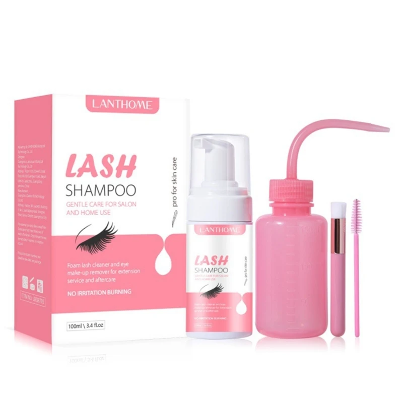 

Lash Shampoo for Lash Extensions100ml +Rinse Bottle+Brushes,Eyelash Extension Cleanser,Lash Cleanser,Lash Bath Drop Shipping