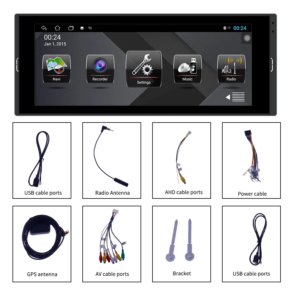 Универсальный Автомобильный приемник Android 11 0 Aux Carplay стерео 6 9 дюйма Bluetooth Wi-Fi USB TF