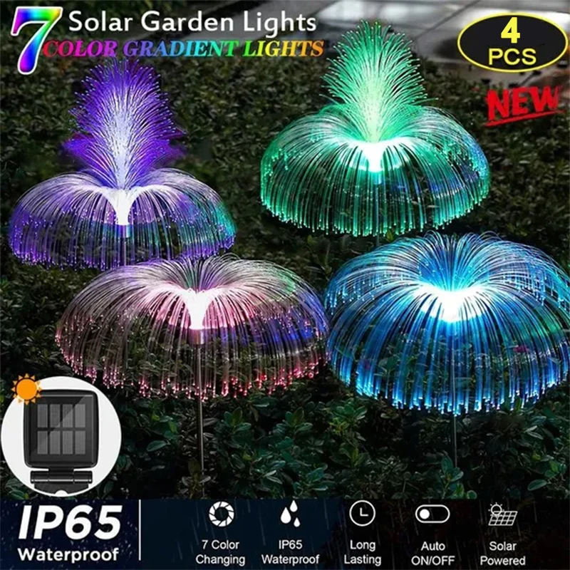 

Solar Garden Lights Outdoor Waterproof Fiber Optic Jellyfish Lawn Lights Outdoor Patio Villa Yard Decor