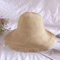summer straw hat woman hat folding outdoor sunshade cap hat edge fashion hollowed hats women beach 2022 elegante furry acce m8m0