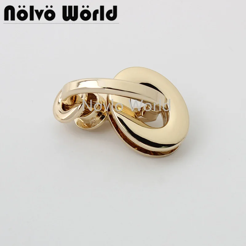 

10-50 pieces light gold oval classical bag hanger for woman handbag chain connector belt buckle bag accessories