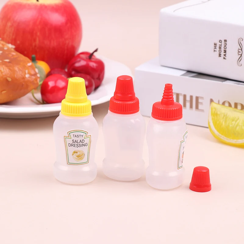 

3PCS Mini Seasoning Bottle Portable Ketchup Bottle Small Pot Salad Soy Sauce Squeeze Jar Lunch Box Storage Bottle Accessories