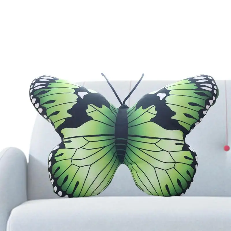 

Красочная плюшевая подушка в виде бабочки, Реалистичная набивная подушка в виде бабочки, декоративная подушка со скрытой застежкой-молнией