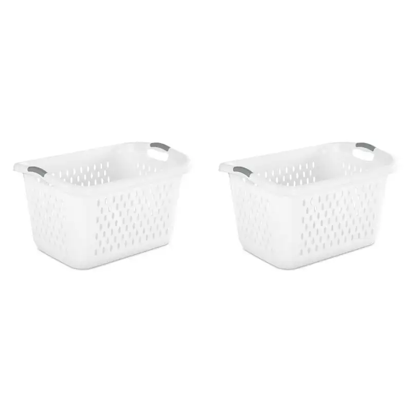 

Bushel Jumbo Plastic Laundry Baskets, White, 2 Pack Cesta de almacenamiento Crates Cesto ropa sucia infantil Fruit hammock Ratta