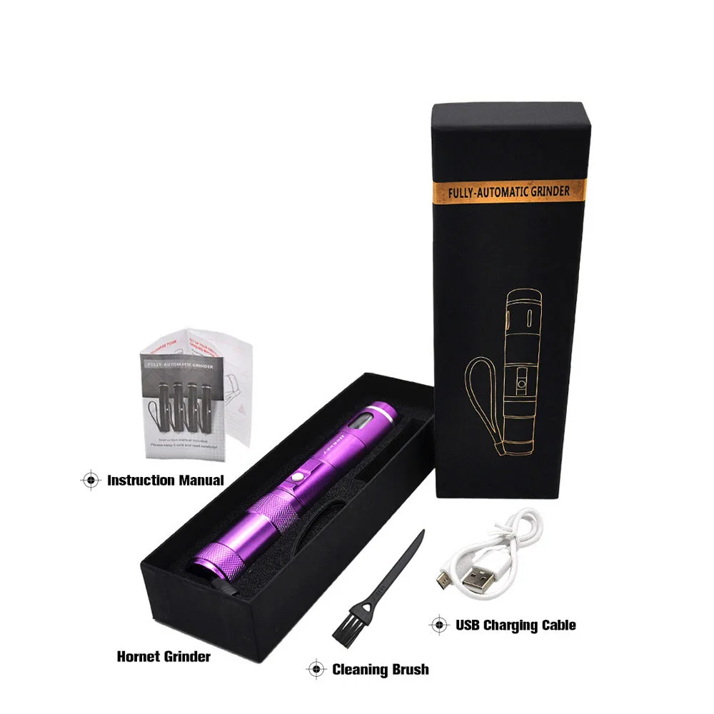 

Gift box packaging alloy electric cigarette grinder for smoking accessories Creative portable metal grinder Metal Grinder Spices