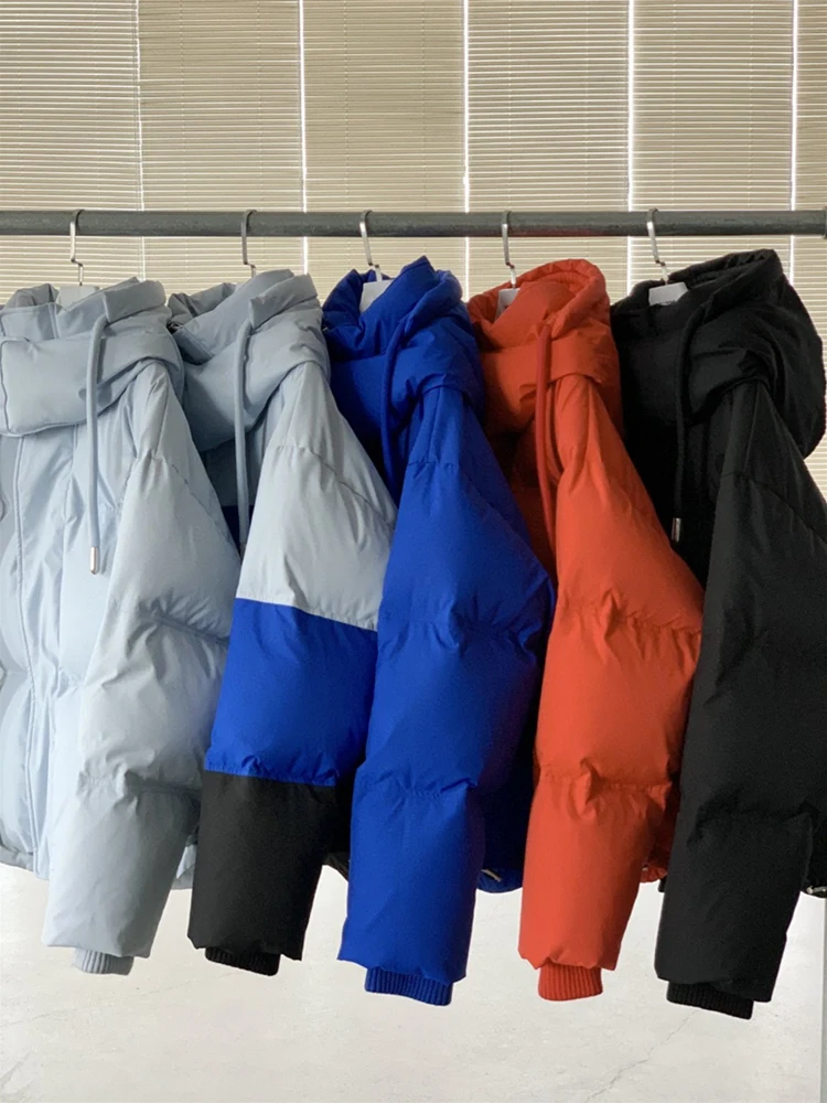 

Women Fashion Thick Warm Down Coats Unisex Style Oversize Loose Hooded Fluffy Bomber Down Jackets Casual Clothes for Winter