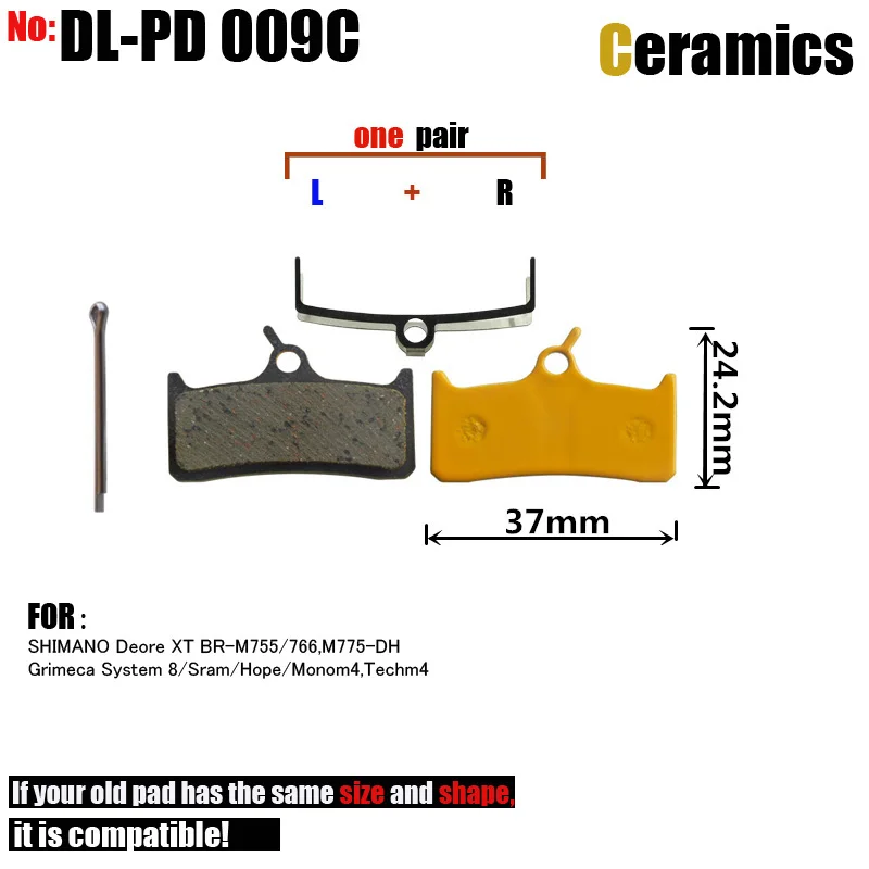 DELT 4 пары керамических велосипедных дисковых тормозных колодок для SHIMANO/HOPE Deore XT