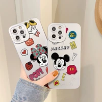 disney mickey minnie phone case for iphone 13 12 mini 11 pro xs max xr 6 7 8 se 2 electro silver plated soft shell casing