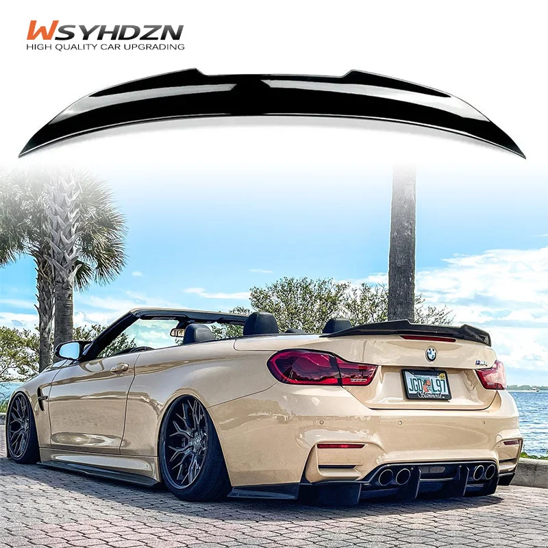 

PSM стиль для BMW F33 Convertible 4 серии 420i 428i 435i F83 M4 2014-2020 ABS глянцевый черный задний спойлер на крышу багажника губа крыла