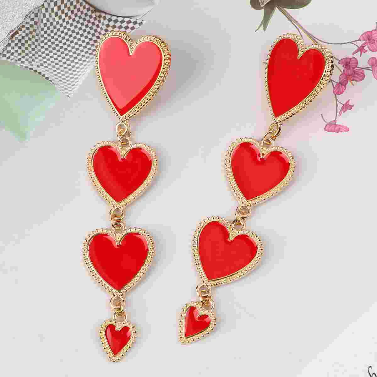 

Women's Earrings Ear Studs Jewelry Tassel Earrings Lady Jewelry Eardrop Pierced Earrings Women Heart Dangle Earrings for women