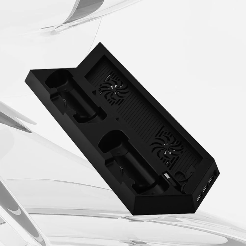 

1pc Vertical Stand Useful with Cooling Fan Multi-functional Premium Dual Charging Station Charging Stand for 4