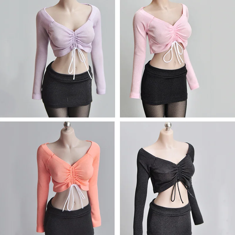 Масштаб 1/6 женский эластичный плотный шнур для рисования точка глубины футболка