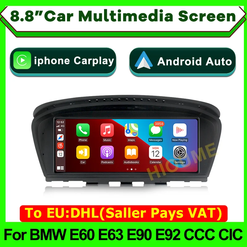 

8.8" Wireless Apple CarPlay Android Auto Car Multimedia for BMW E60 E63 E90 E92 CCC CIC Head Unit Touch Screen