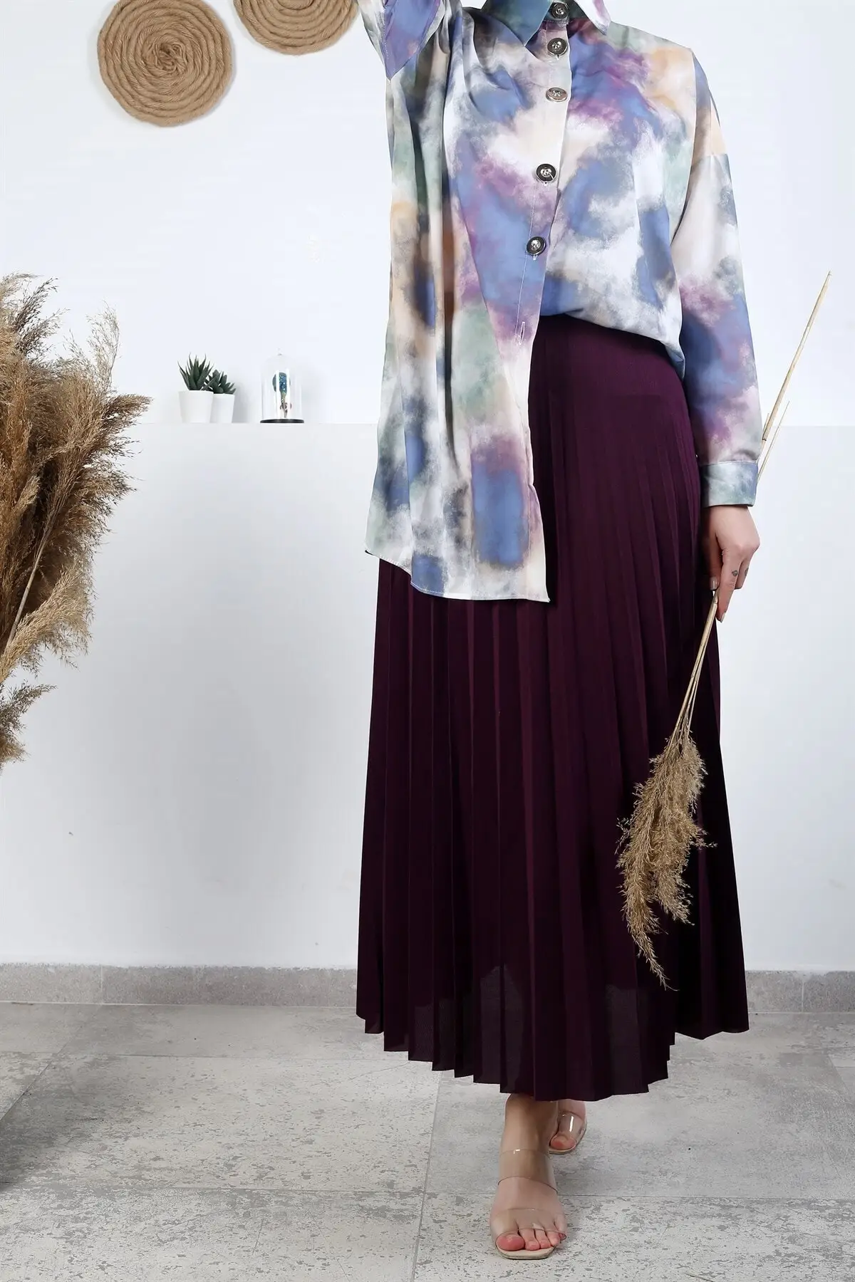 

Women's Long Skirt Plum piliseli Women Muslim Clothing Skirt