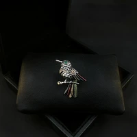 exquisite retro bird brooch pin high end pin man and women brooches small animal accessories rhinestone jewelry suit badge pins