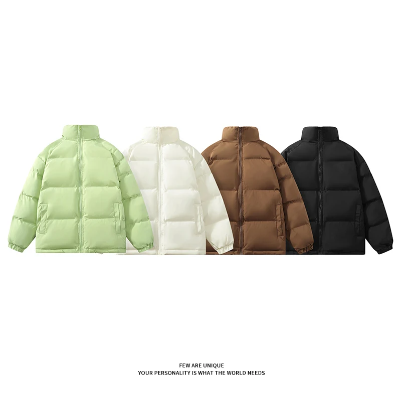 Куртка мужская зимняя однотонная модная теплая плотная уличная одежда Корейская