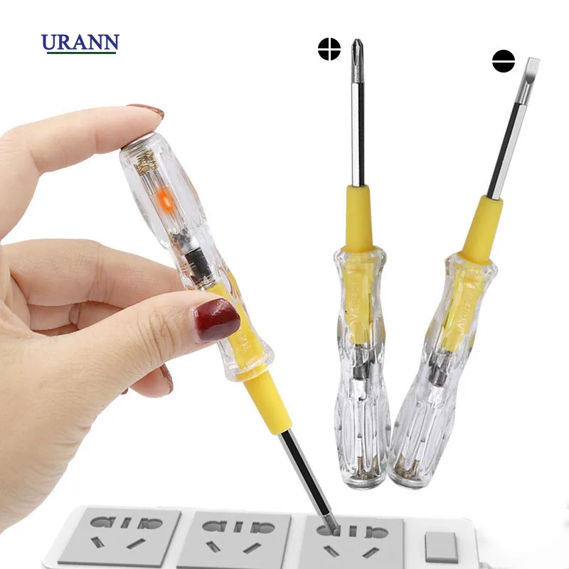 

1Pcs Electrical Screwdriver Display Electric Tester Pen Double Head Cross Slotted Screwdriver Detector Test Probe Pen