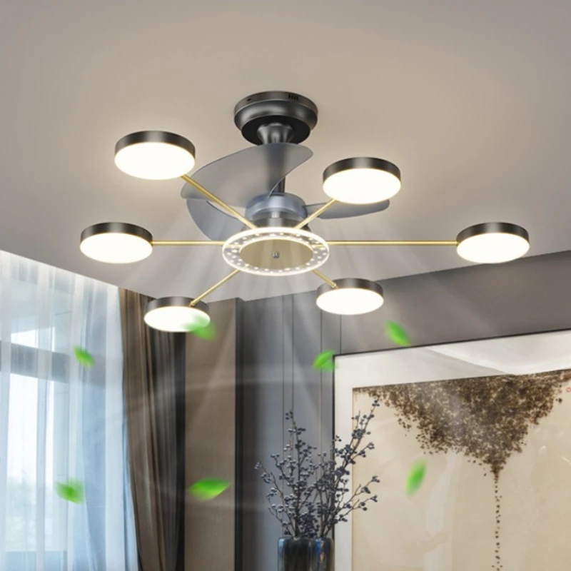 

Ceiling Fans With Lights New Nordic Modern Simple Living Room Invisible Smart Bedroom LED Lamps For Bedroom Chandeliers Lighting