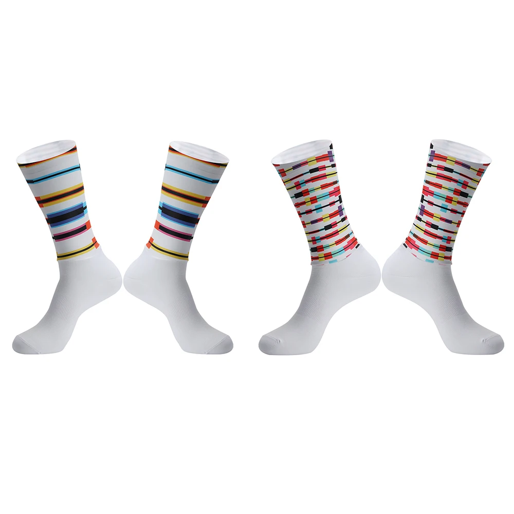 Носки нескользящие аэросиликоновые летние велосипедные носки Whiteline мужские