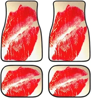 trendy sexy red lips car mats universal drive seat carpet vehicle interior protector mats funny designs all weather mats fit mos