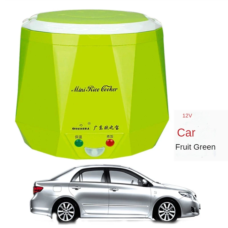 

Mini Rice Cooker 1.3L Electric Heating Lunch Box Portable Thermostat Food Steamer Multi Electric Cooker For Car Truck 12/24V