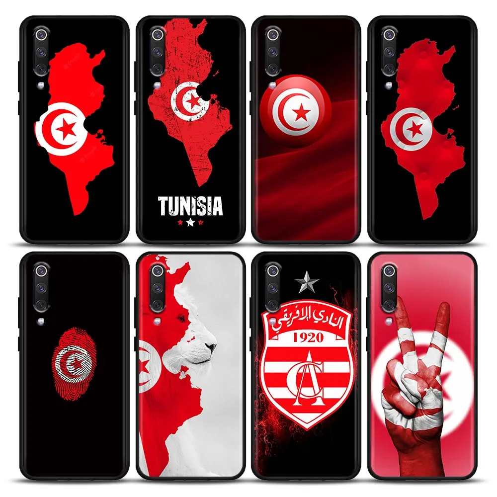 

Phone Case for Xiaomi Mi A2 8 9 SE 9T 10 10T 10S CC9 CC9E Note 10 Lite Pro 5G Soft Silicone Case Cover Tunisia Flag Country Map