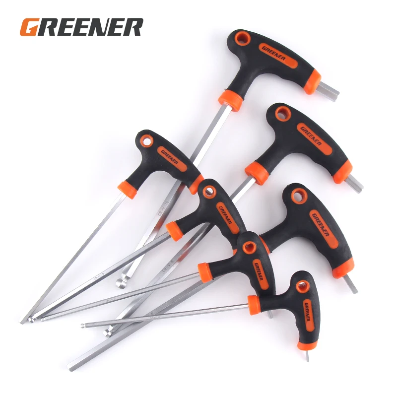 

Hand Tool 2/2.5/3/4/5/6/8/10mm Chromium-vanadiu Steel Flat/Ball Inner Hexagon Wrench T Handle allen Hex Key Wrench Spanner