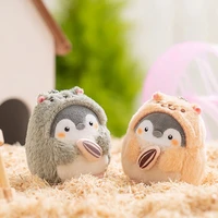 cute penguin stuffed animal hamsters clothes holding sunflower seeds mini plush doll bag pendant lovely cartoon ornament gift