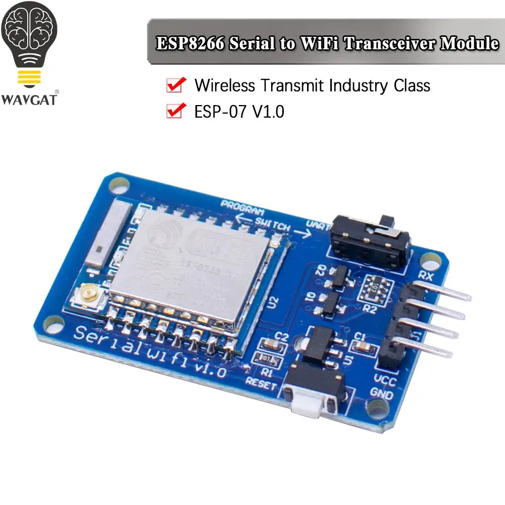 3,3 В, 5 В, ESP8266 ESP-07, Wi-Fi модуль V1.0, последовательный трансивер, модуль беспроводной платы 8N, 1 TTL, контроллер порта UART для Arduino
