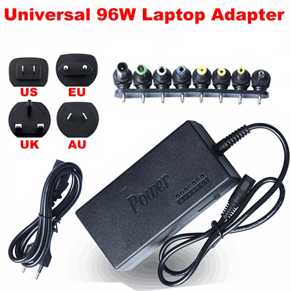 

Universal 96W Laptop Adapter Multifunctional Adjustable 12-24V Laptop Power Charger with 8 Connectors for HP Acer ASUS Lenovo