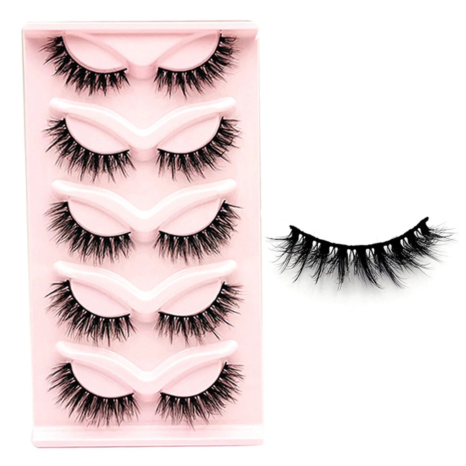 

Натуральные накладные ресницы для макияжа 5 пар, гипоаллергенные приятные для кожи ресницы для женщин и молодых девушек B99