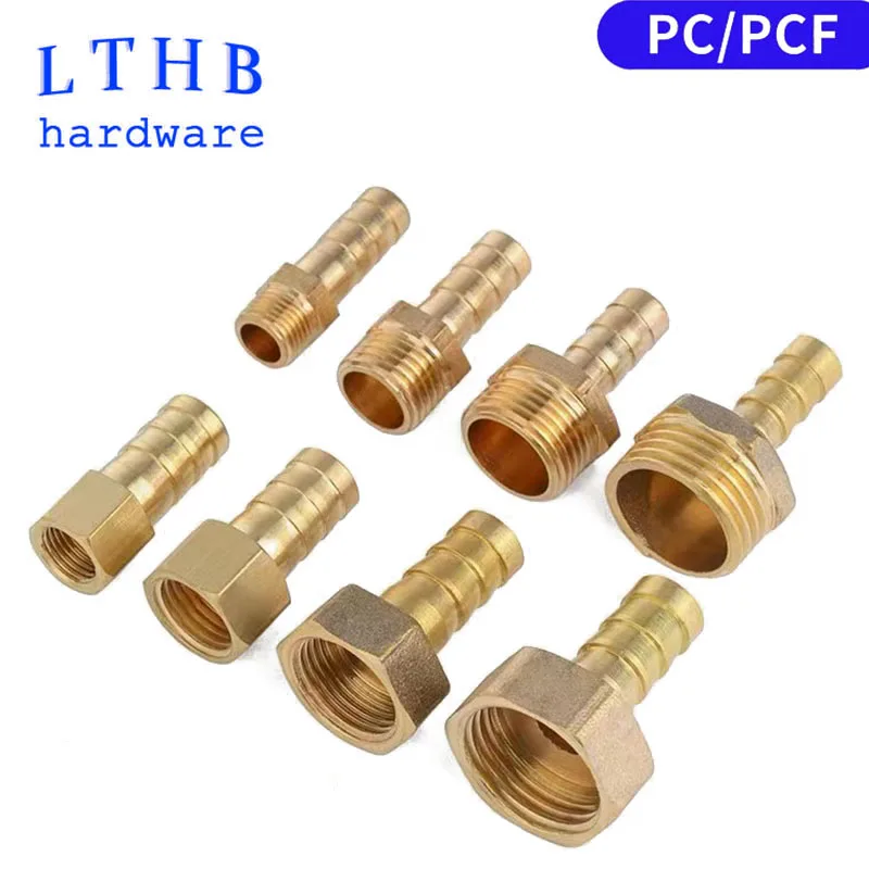 Pagoda Connector Pipe Fitting 6 8 10 12 14mm Brass Joint Hose Thread Diameter 1/4 1/8 1/2 3/8 for Air Compressor Gas Water Pipe