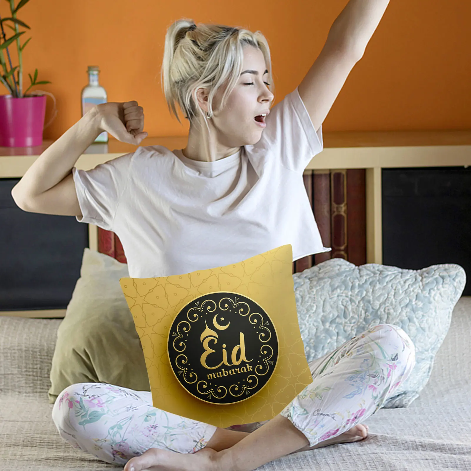 

EID Mubarak Decorative PillowcaseRamadan Decorations For Home Eid Mubarak Decorations Throw Cushion Cover Decoration For Sofa