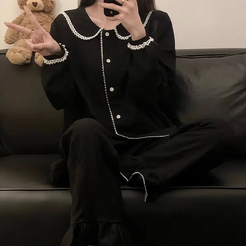 Женские пижамы с длинными рукавами весна и осень 2023 новинка онлайн красный