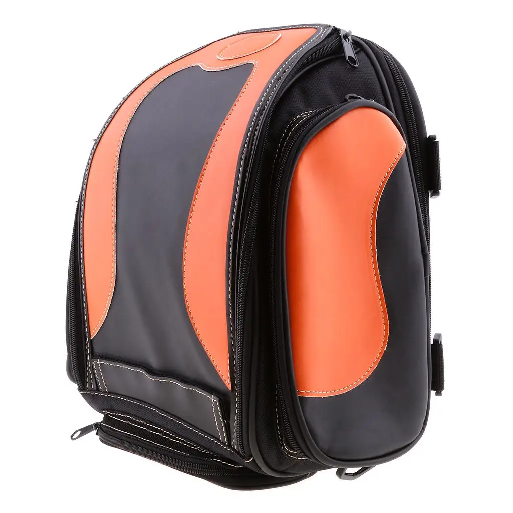 

Saddle Bag Back Seat PU Leather For Moto Bag Travel Baggage Orange