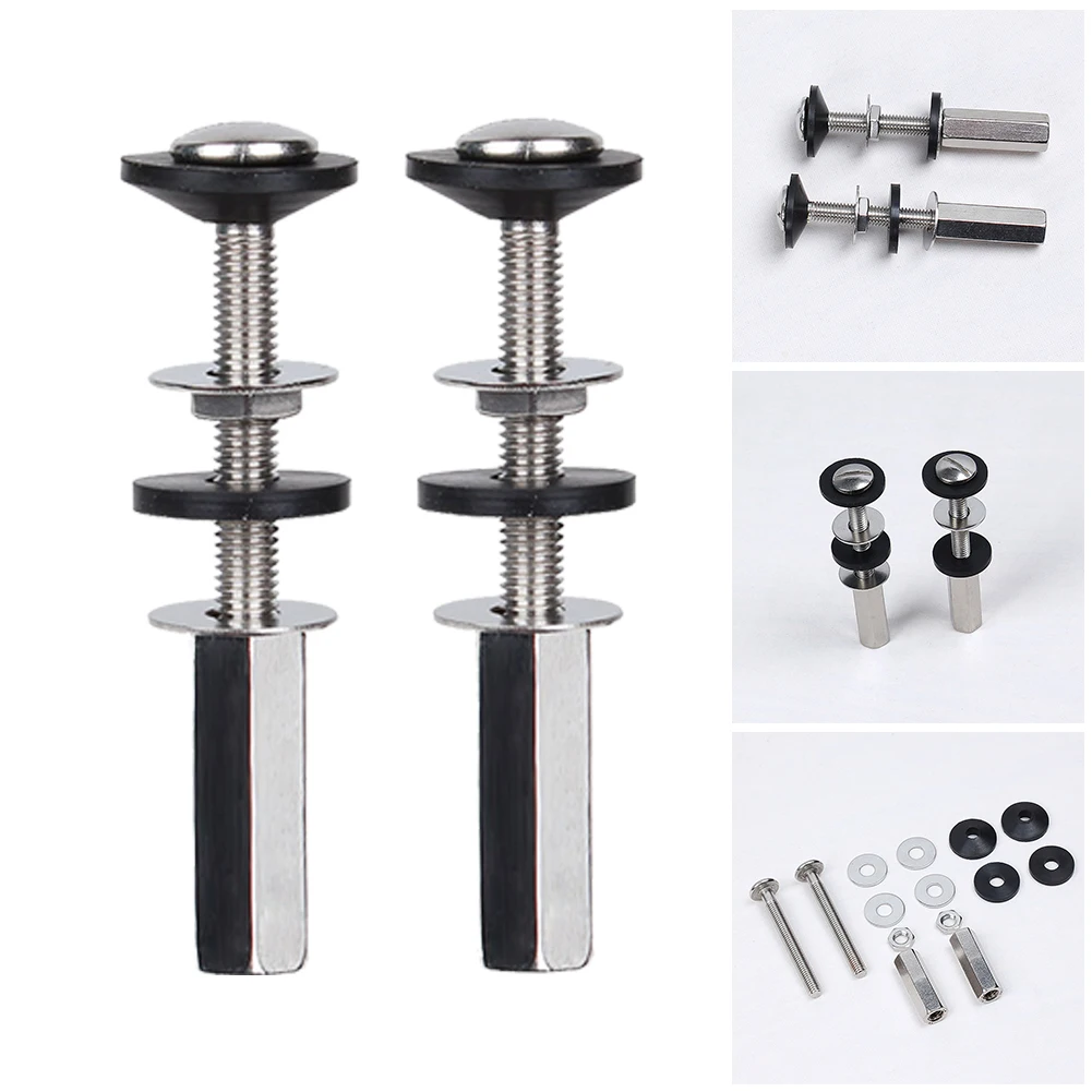 

2 Pcs Home Water Tank Bolt Closestool Spare Stainless Steel Universal Bolt Kit Bathroom Water Tank Parts 2.91*0.31inch