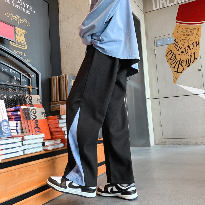 

Gothic Punk Men Cargo Pants Black Wide Leg Pant Baggy Straight Trousers Streetwear Casual Harajuku Fashion Women Clothes Bottom