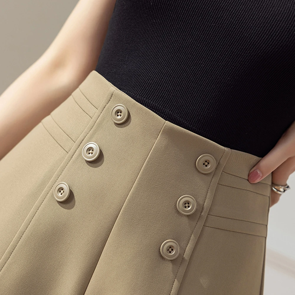 Women Fashion Duoble Breasted Casual Suit Shorts Vintage High Waist Back Zipper Female Short Elegant Office Lady Loose Bottoms