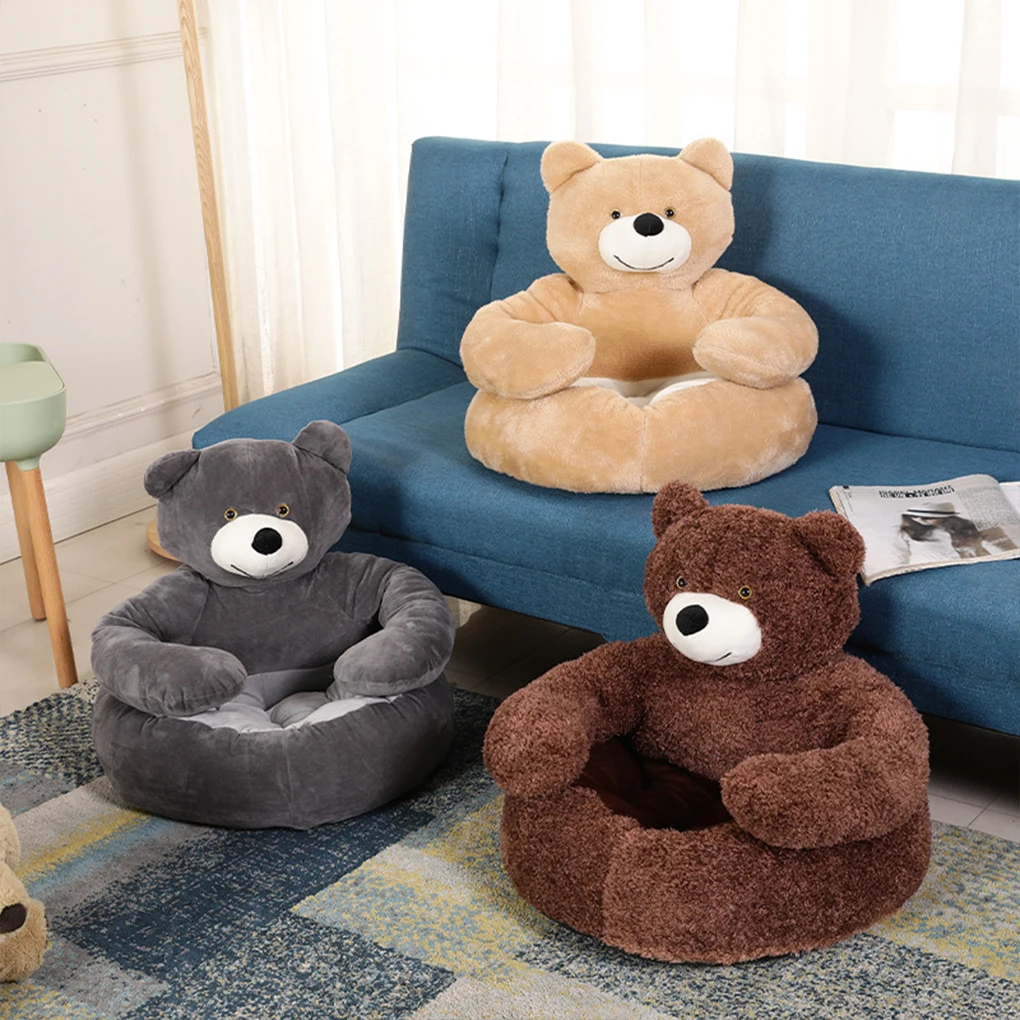 

Comfort Pet Bed Sofa Bear Hug Soft Fabric Waterproof And Anti-skid Semi Enclosed Pet Sofa Hug Cat Sleeping Bed For Dogs gray