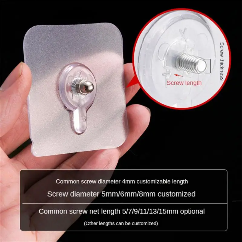 

Sticking Hook M5 Non-punching Nail-free Strong Adhesive Non-trace Nail-free Install Accessory Nail Patch Transparent Waterproof