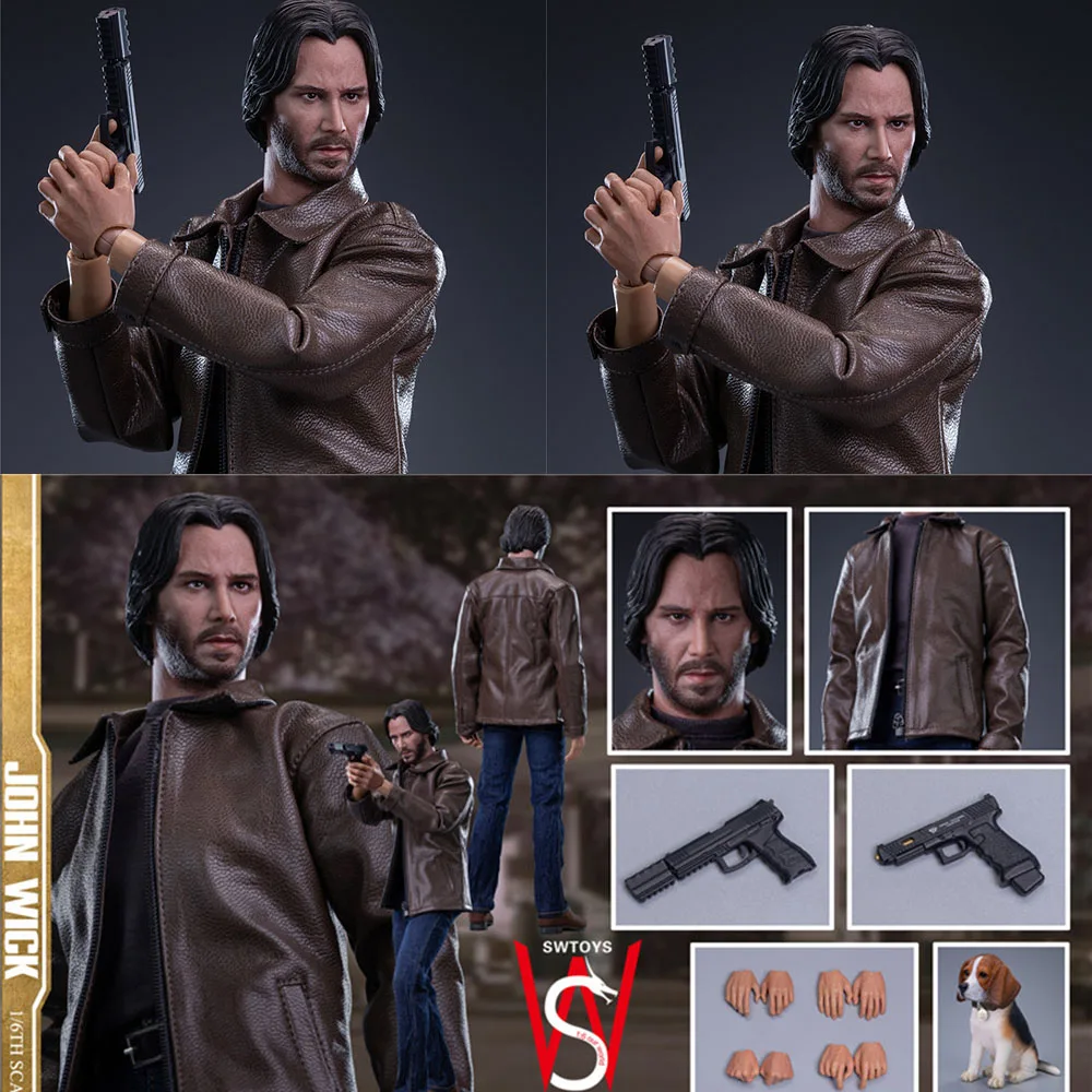 В наличии Swtoys No:Fs043 1/6 Killer John Wic K, привлекательный Killer, полный набор с любимой собакой, 12 дюймов, экшн-фигурки, коллекция тела