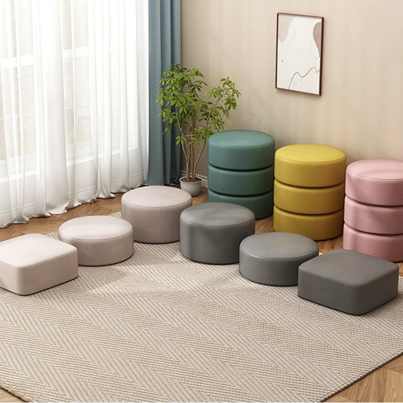 

Shoes Stool Portable Round Modern Design Nordic Creative Stool Living Room Foot Pedal Floor Muebles Multifunction Furniture